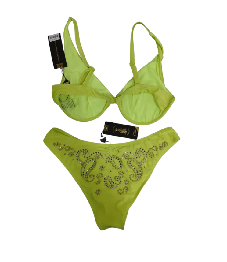 2 piece bra and contoured bikini style swimwear