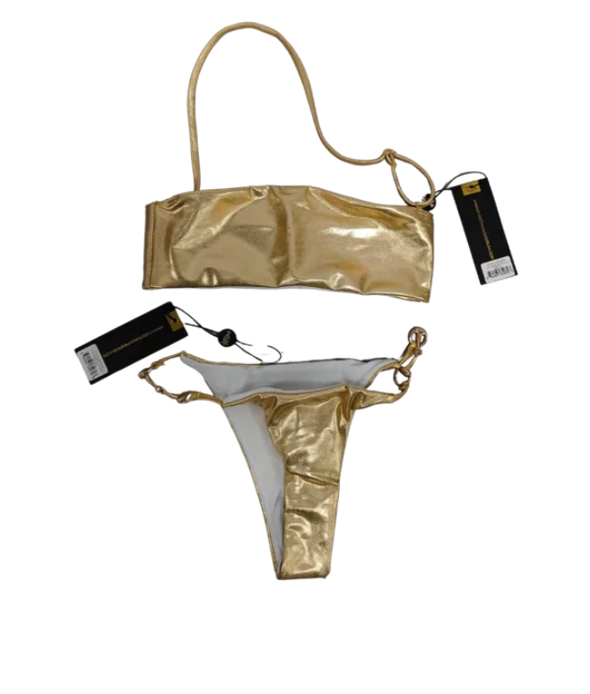 2 piece classic metallic bandeau