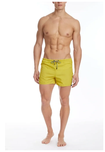 Christian Audigier Low Waist Swim Shorts with waist tie.