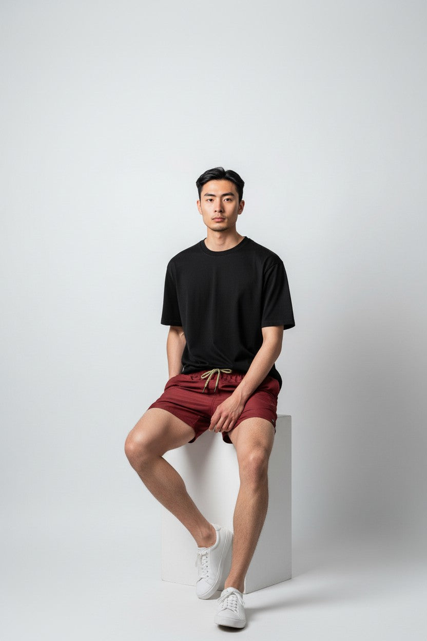 Christian Audigier Low Waist Swim Shorts, Waist Tie and Side Pockets. BMS6190008M