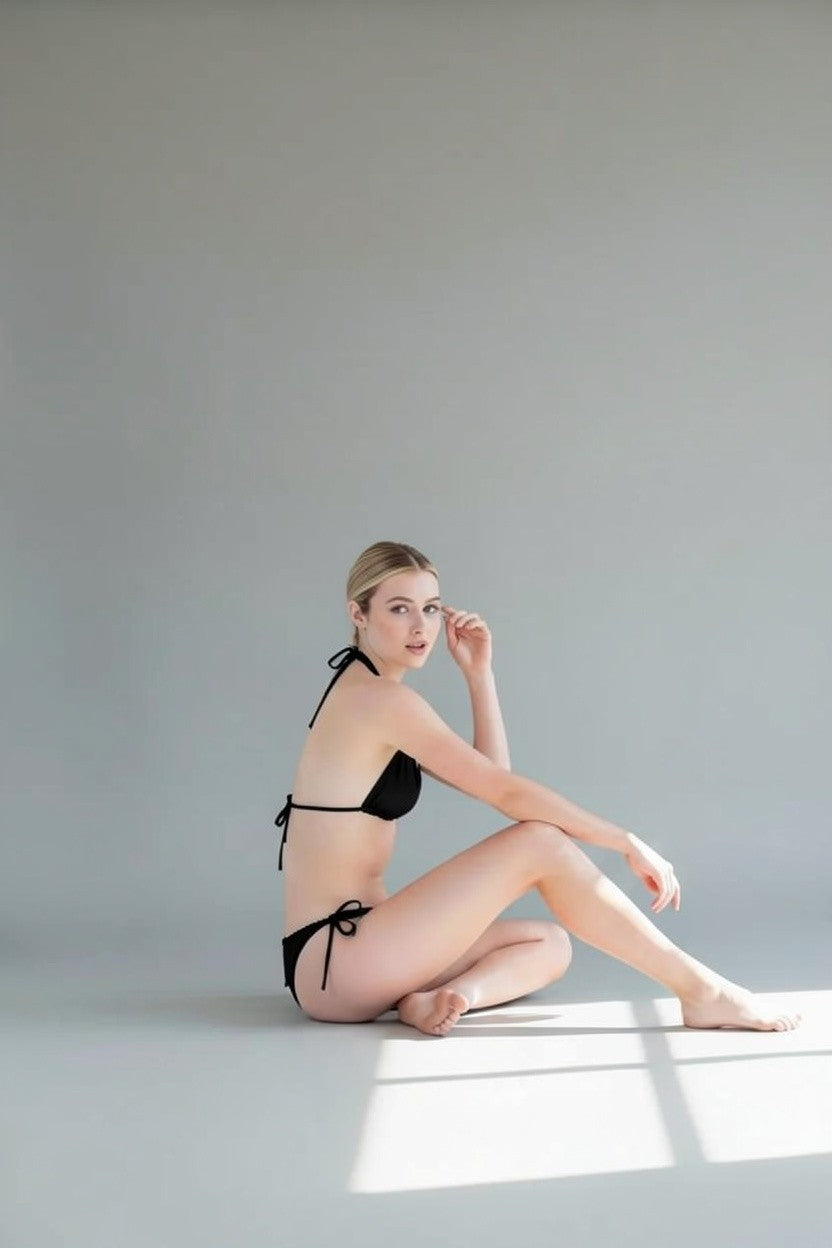 Reversible The Halter Triangle Top Bikini White Bottom Only BM0003-bottom