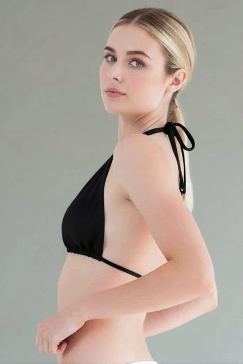 Reversible The Halter Triangle Top Bikini White Top Only BMS0001-Top